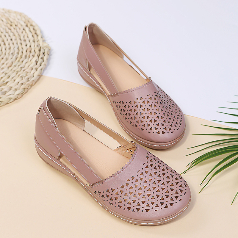 Cutout Round Toe Slip-Ons