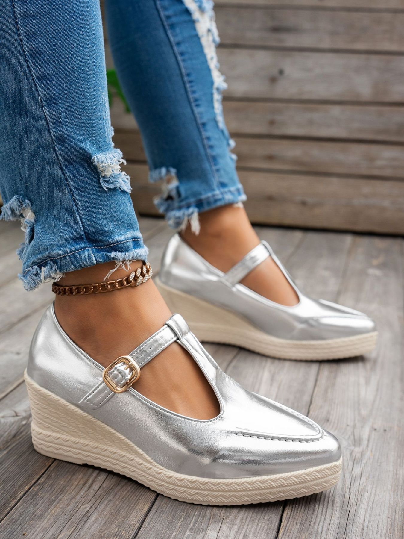 Point Toe Wedge Loafers