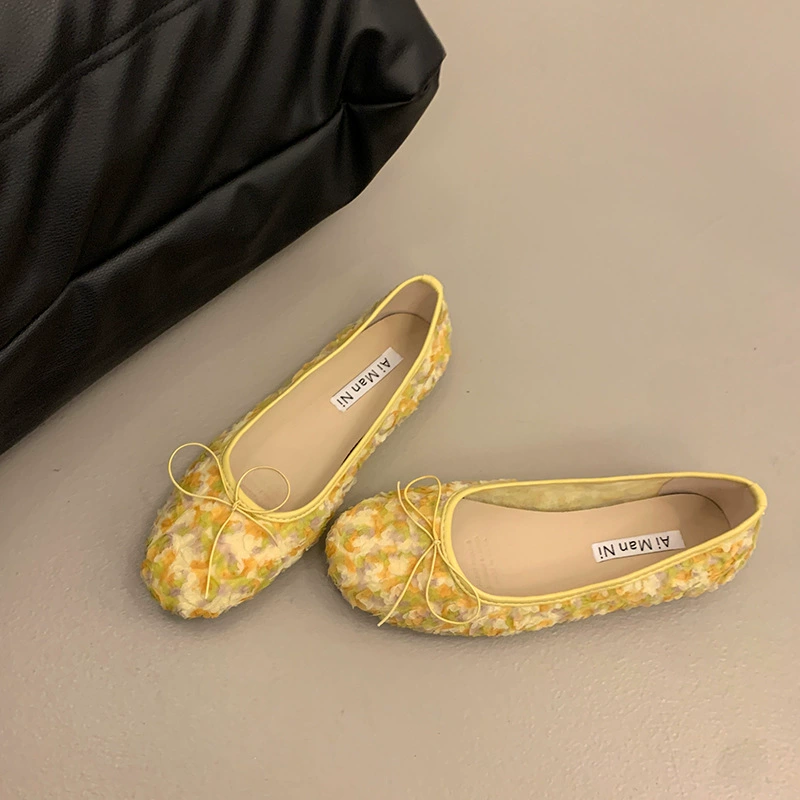 Floral Bow Slip-Ons