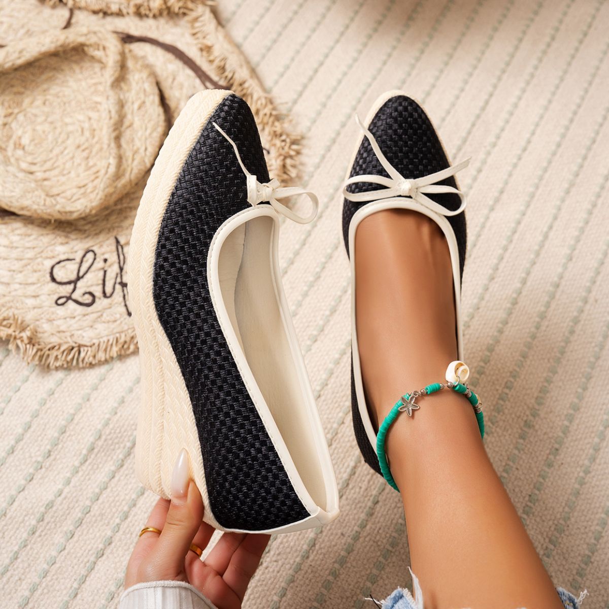 Point Toe Block Heels Slip-Ons