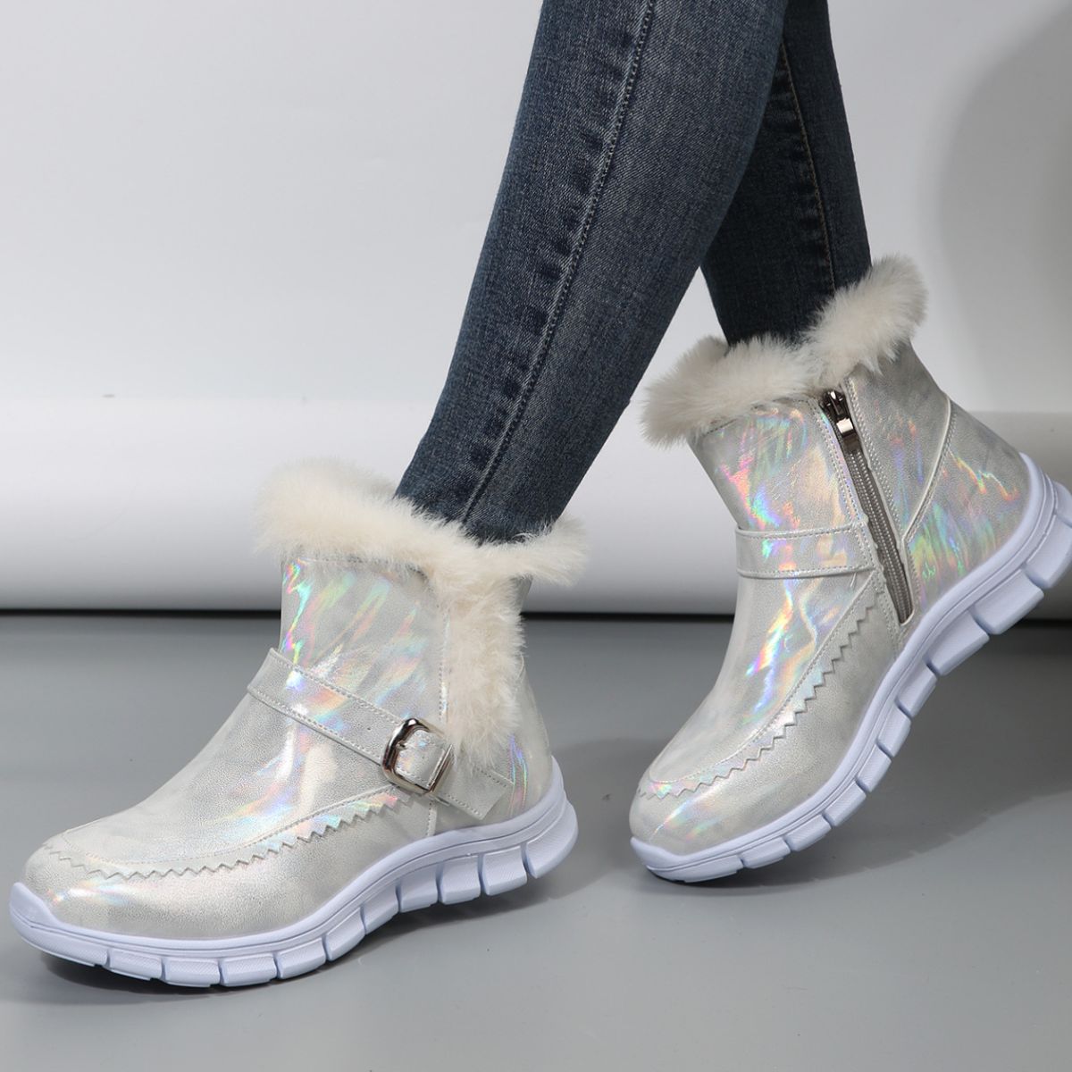 Faux Fur Lined Winter Ankle Boots
