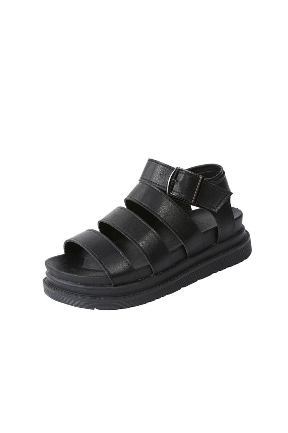 Peep Toe Buckle Platform Sandals