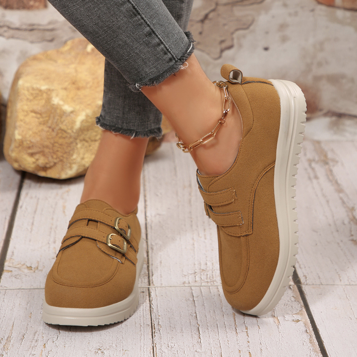 Buckle Accent Casual Loafers