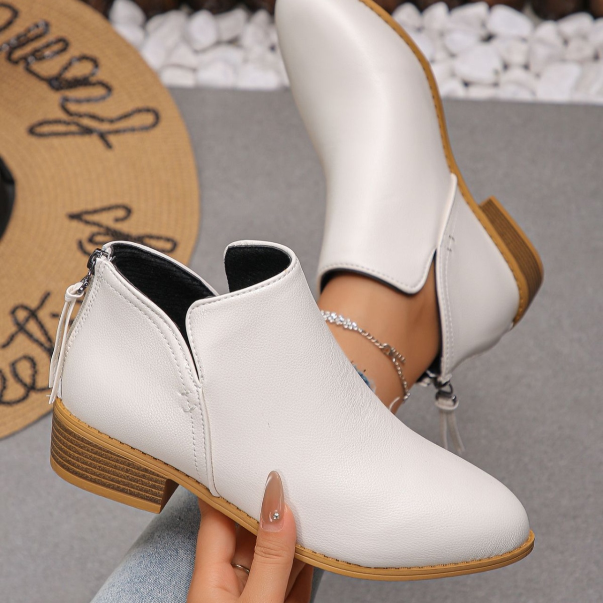 Point Toe Block Heels Boots