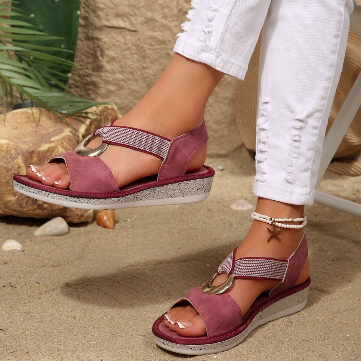 Open Toe Wedge Sandals
