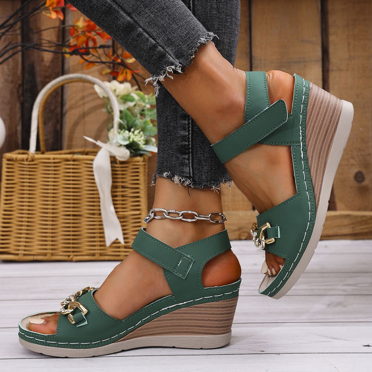 Open Toe Wedge Sandals