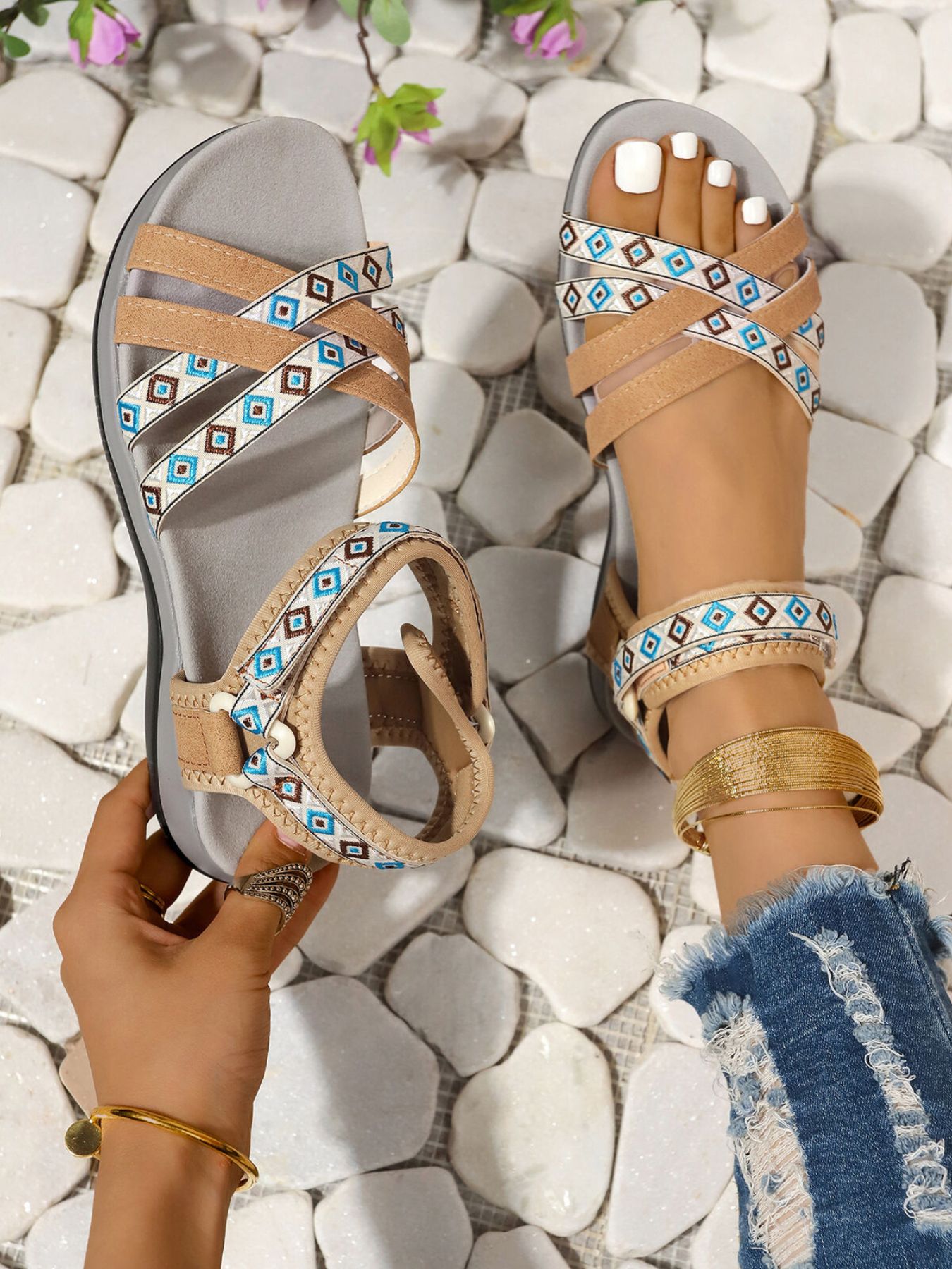Crisscross Ankle Strap Sandals