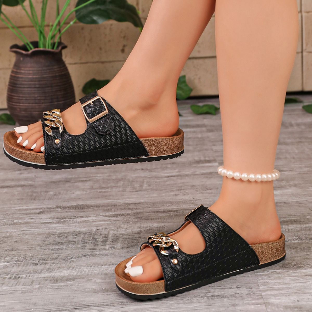 Woven Open Toe Sandals