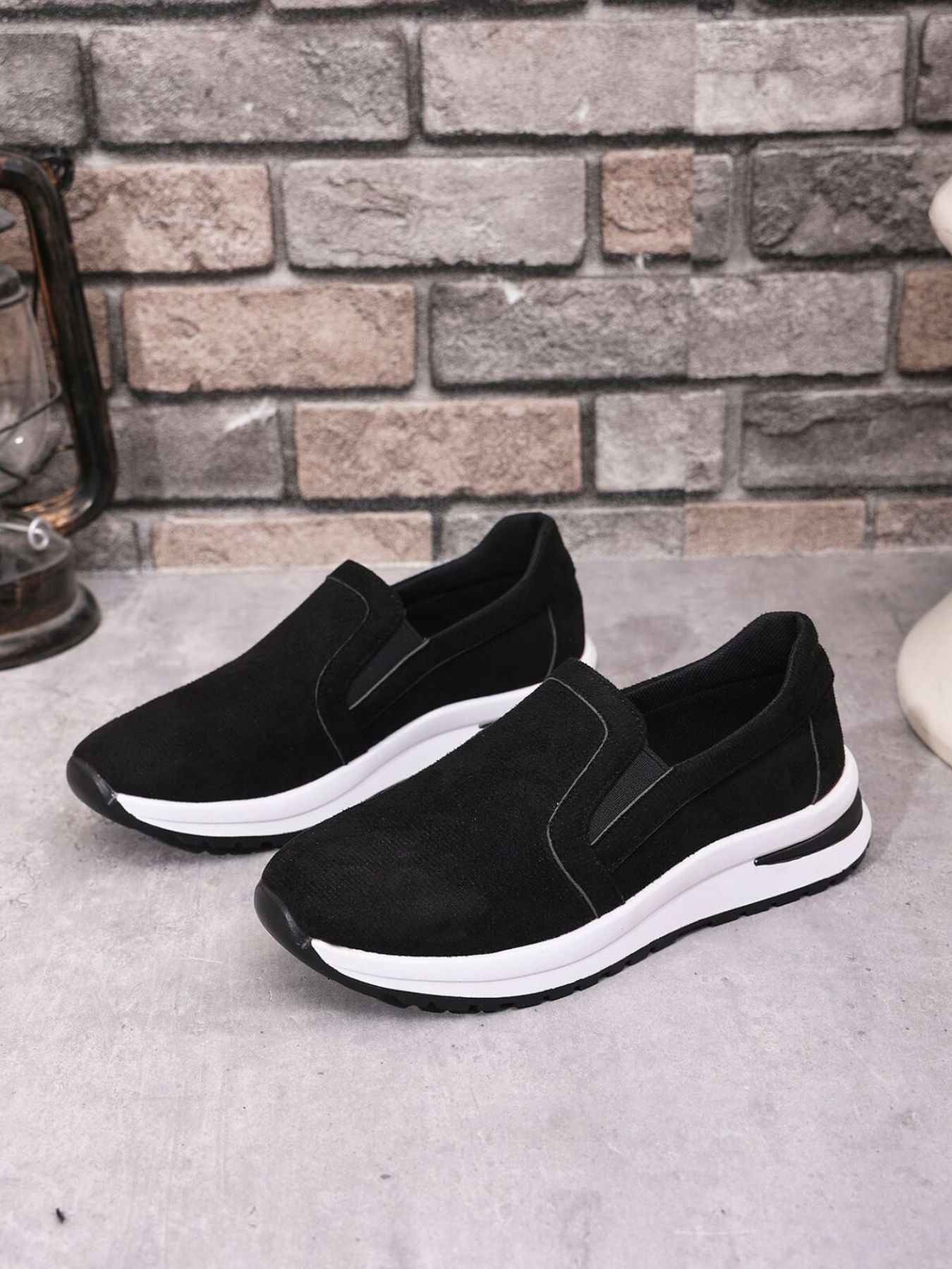 Slip-On Sneakers with Contrast Sole