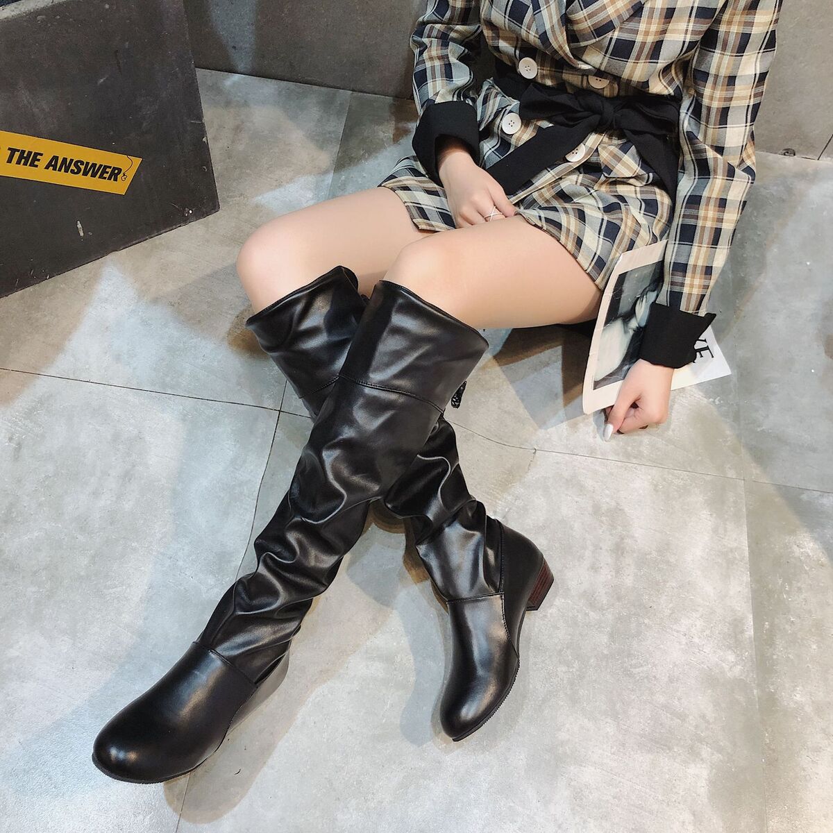 Round Toe Low Heel Boots