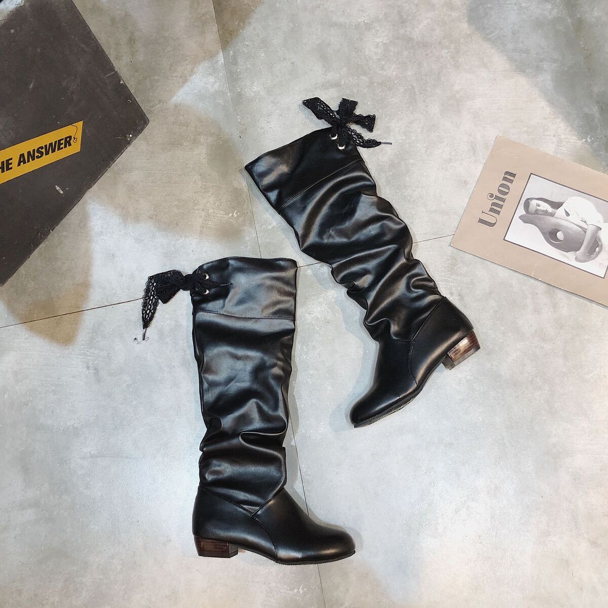 Round Toe Low Heel Boots