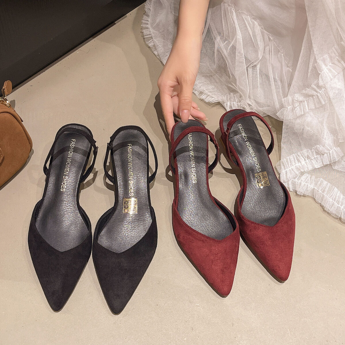 Point Toe Block Heels Sandals