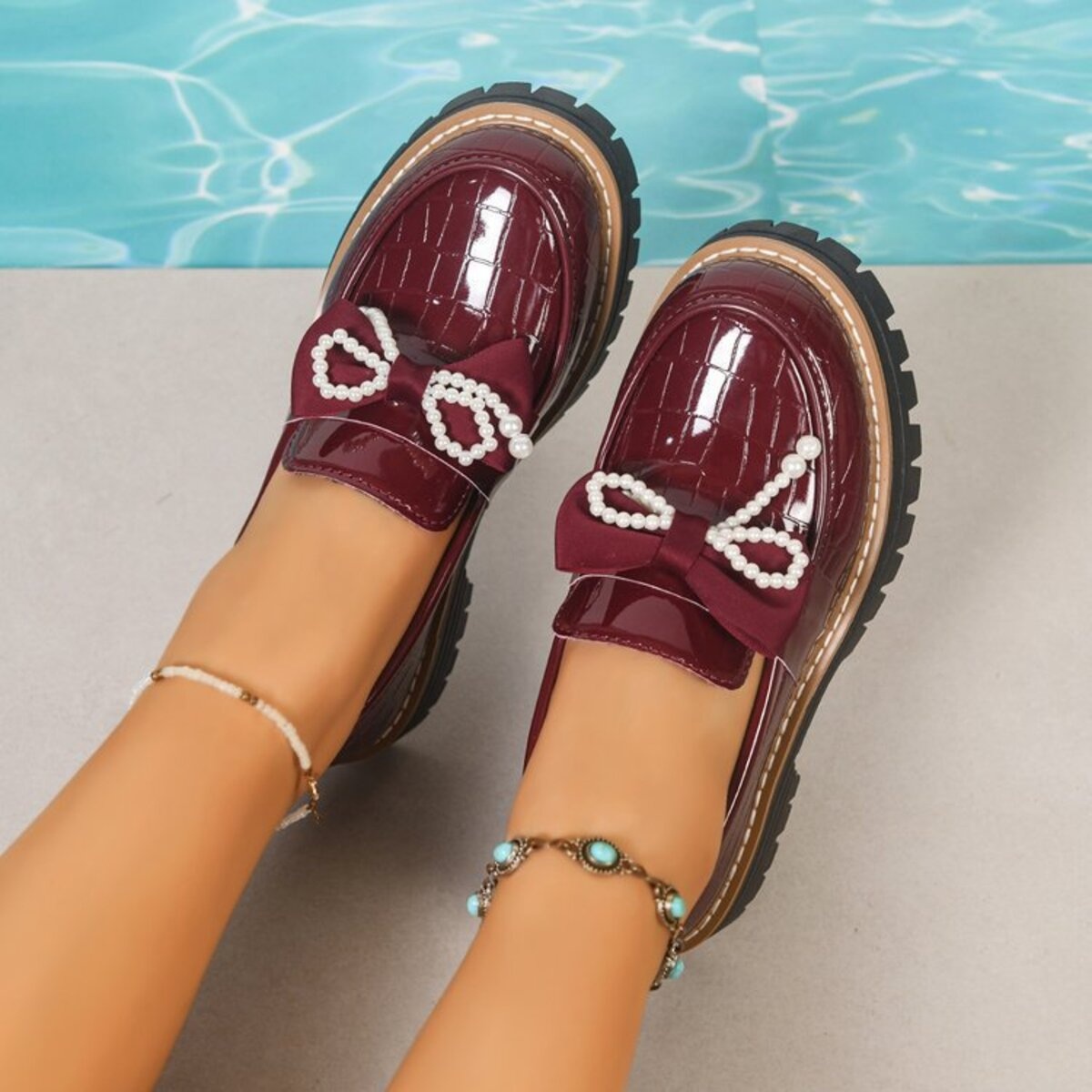 Round Toe Platform Loaferss