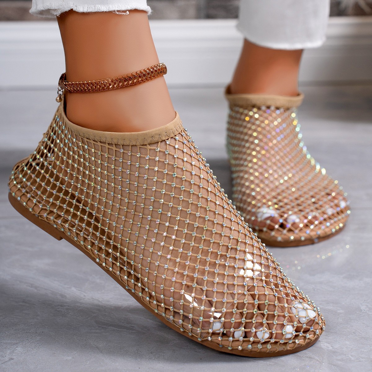 Rhinestone Hollow Out Sandals