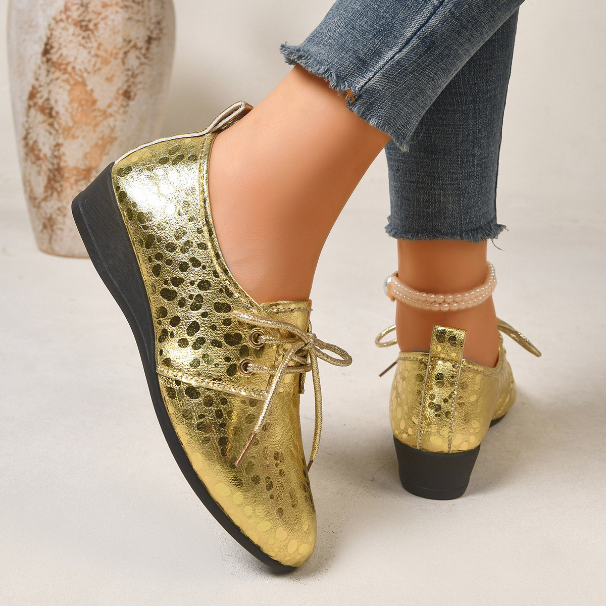 Point Toe Wedge Loafers