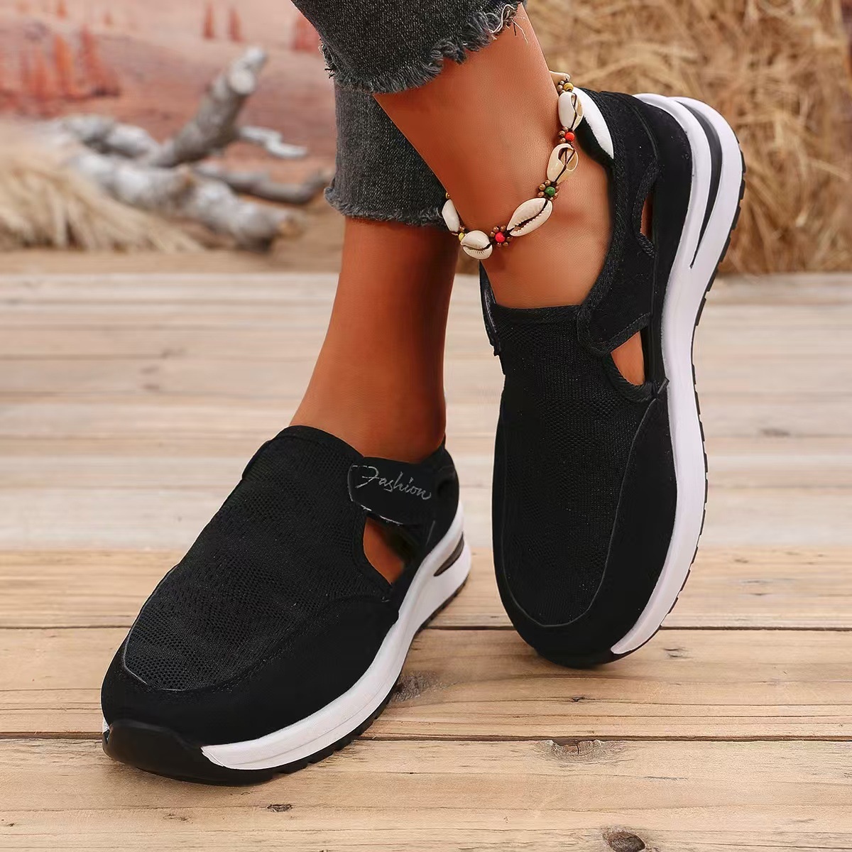 Breathable Mesh Velcro Shoes
