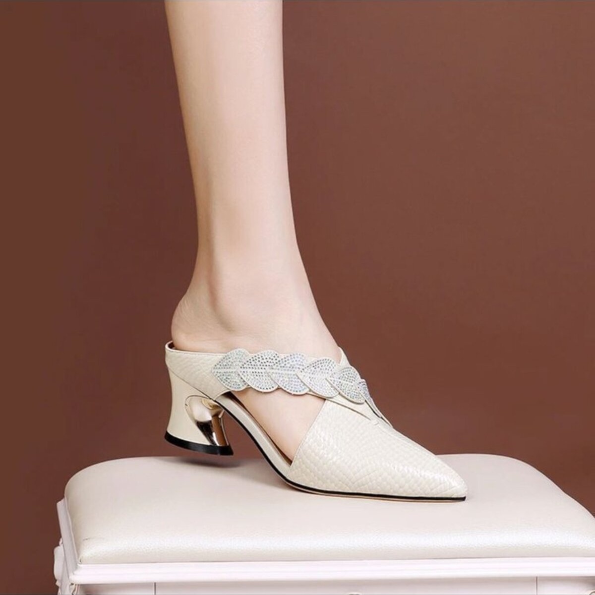 Point Toe Block Heels Sandals