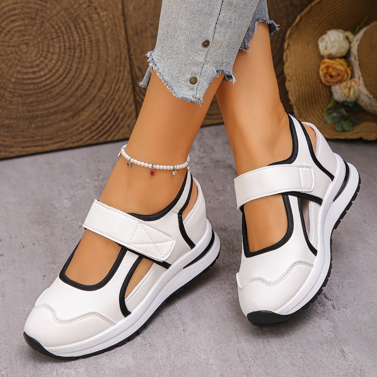 Round Toe Wedge Sandals
