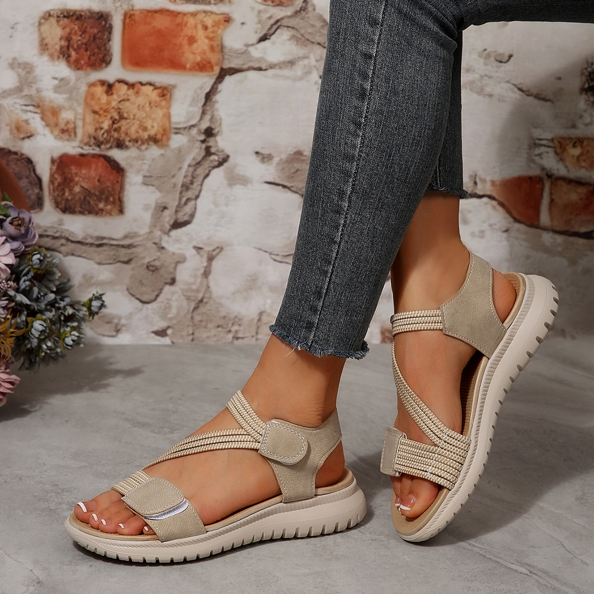 Open Toe Flats Sandals