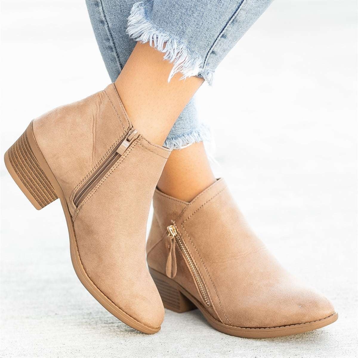 Point Toe Block Heel Boots