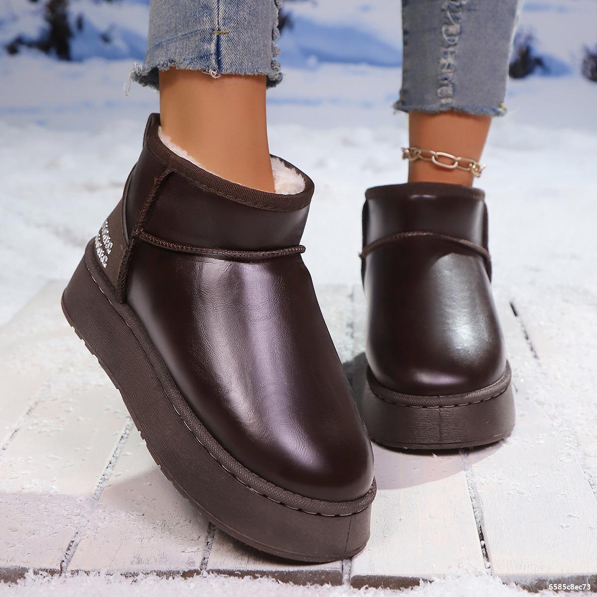 Faux-Fur Platform Ankle Boots