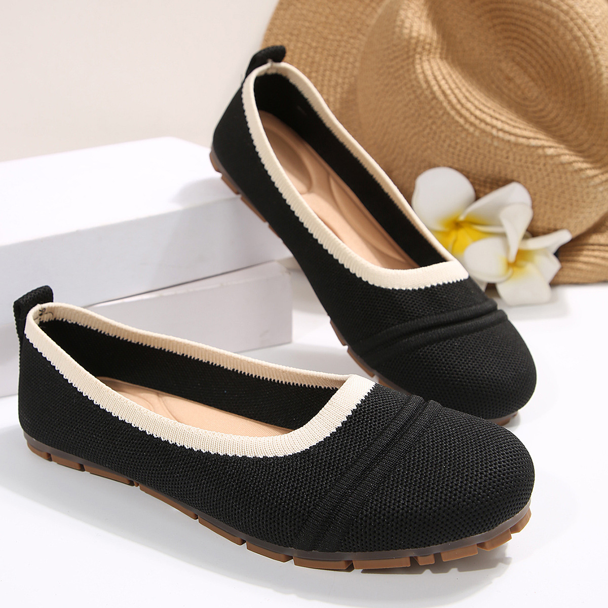 Round Toe Flat Slip-Ons