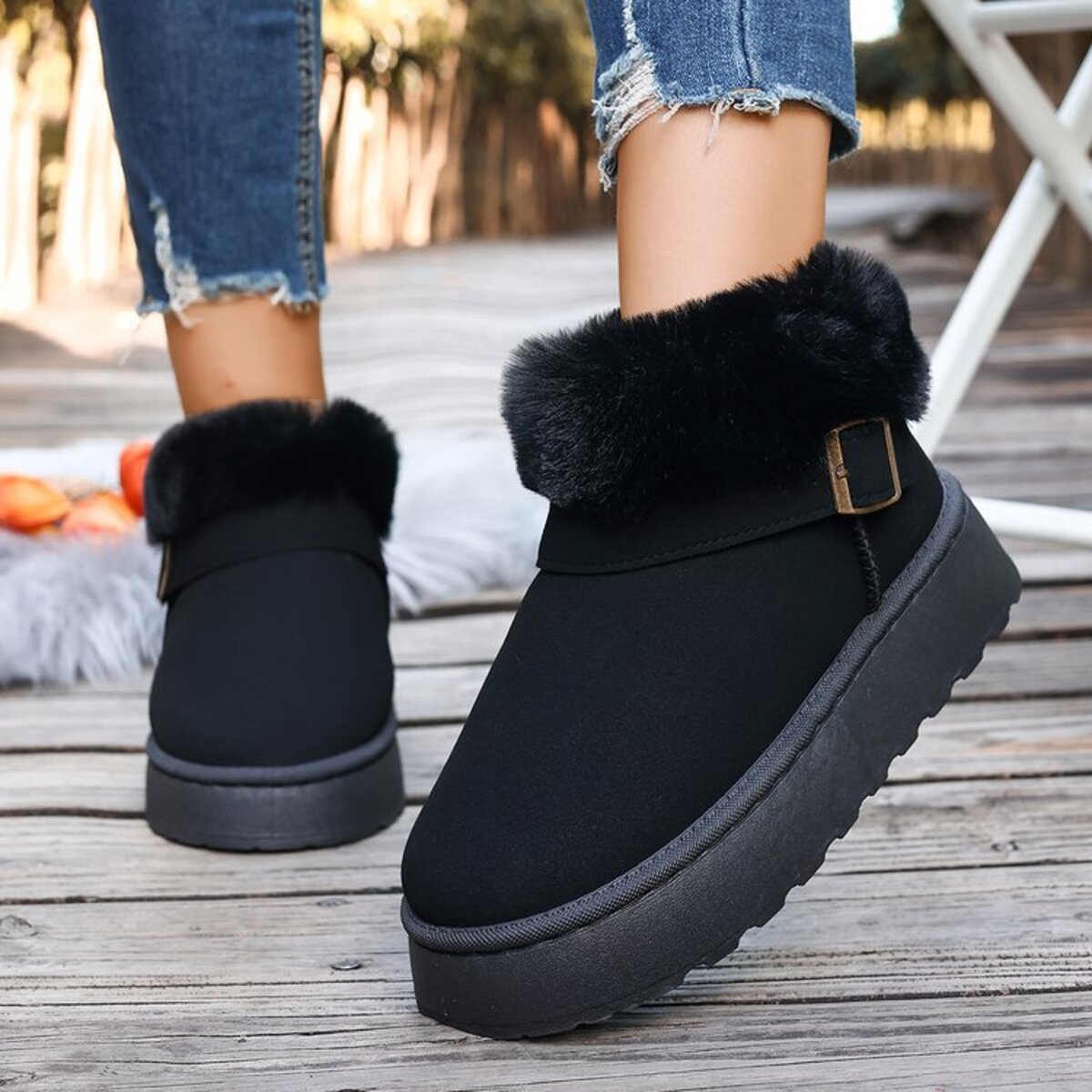 Round Toe Platform Boots