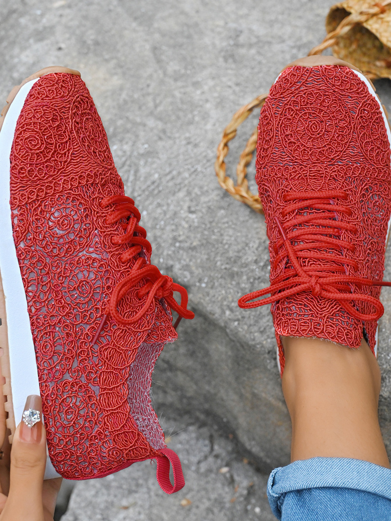 Mesh Lace Up Sneakers