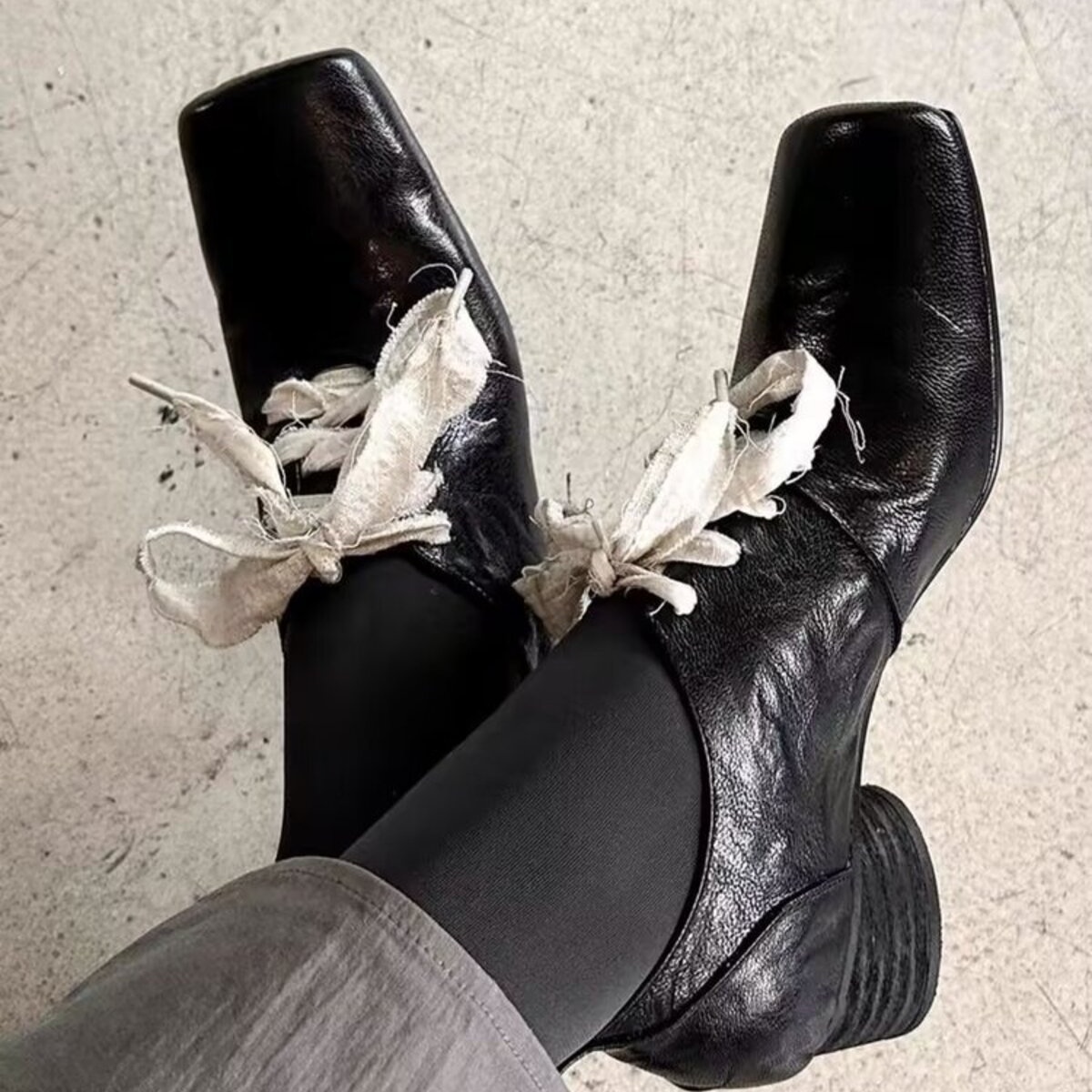 Square Toe Block Heels Pumps