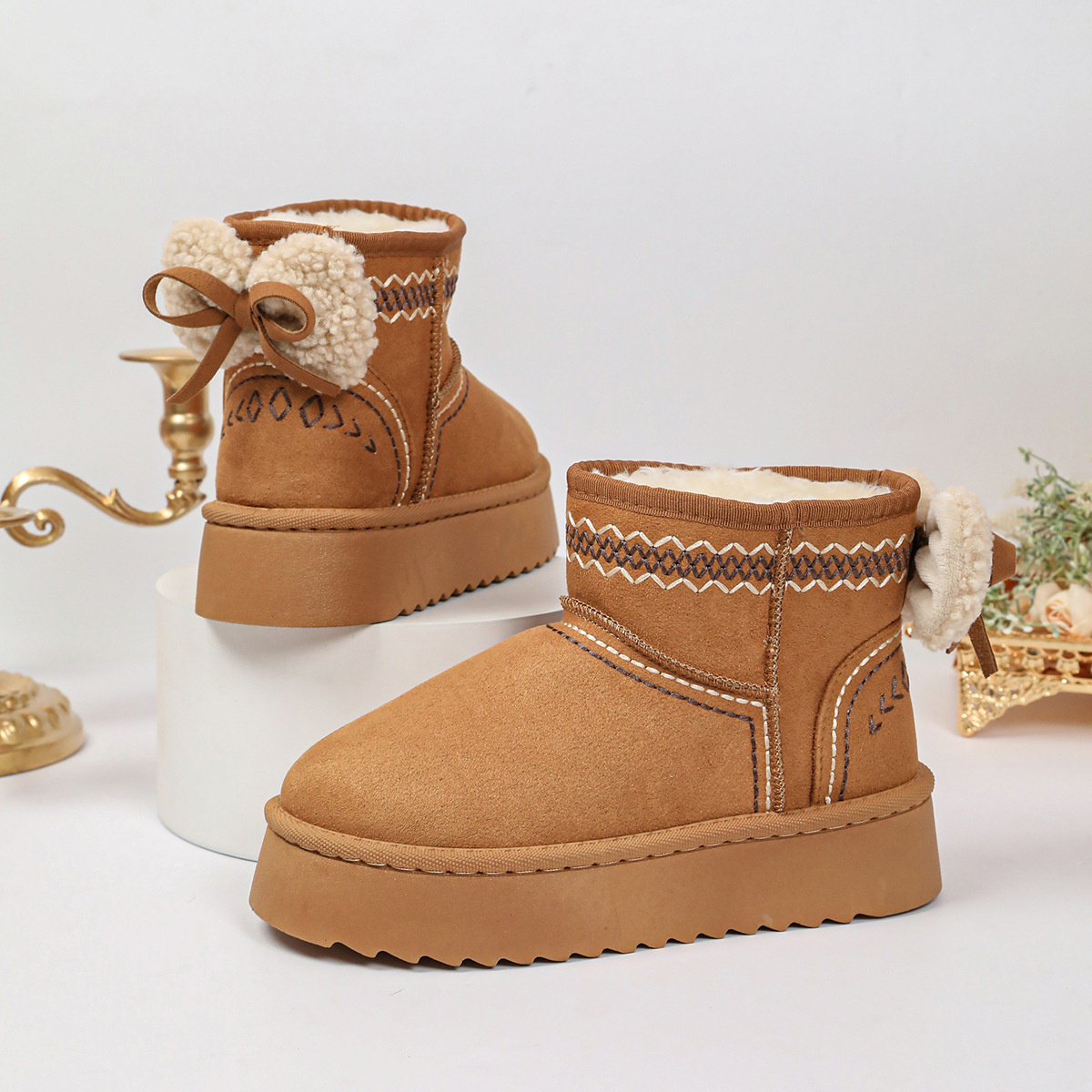 Round Toe Platform Boots
