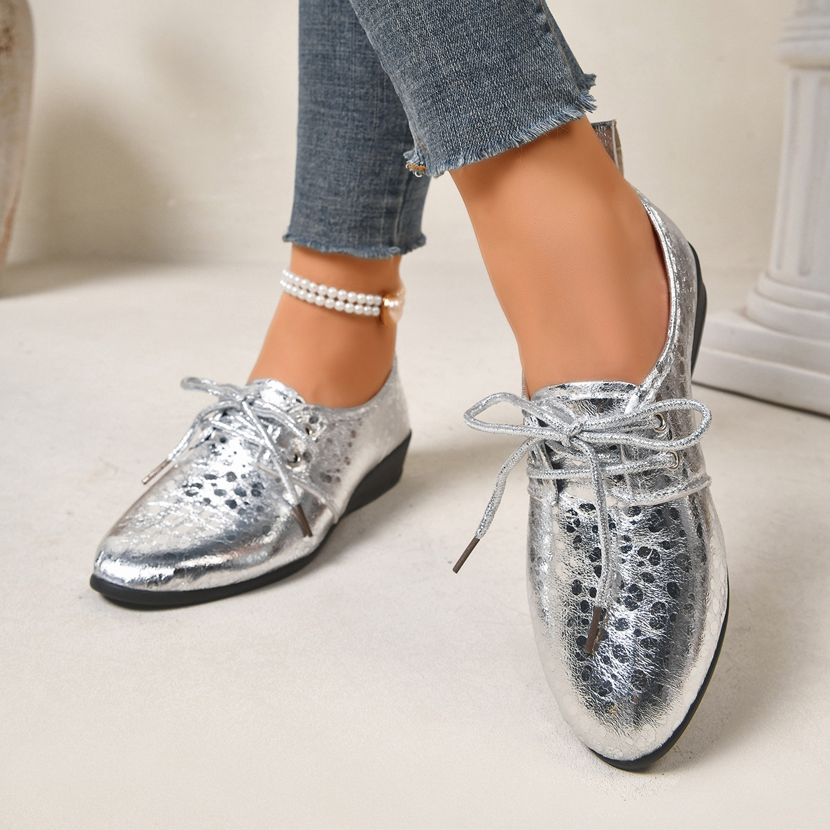 Point Toe Wedge Loafers
