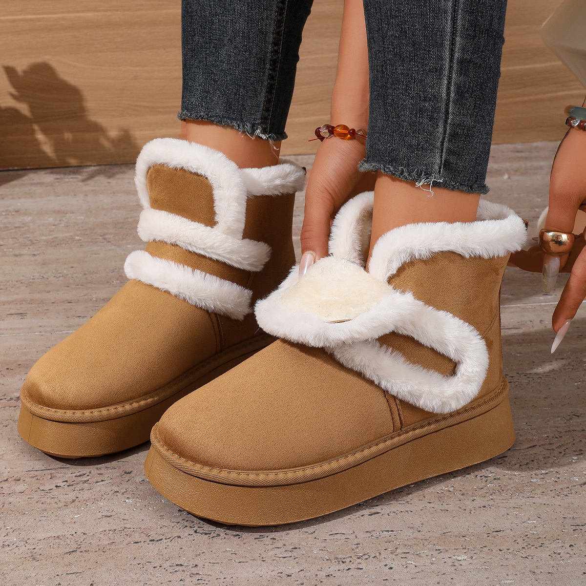 Round Toe Platform Boots