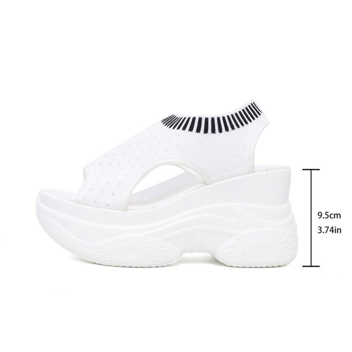 Mesh Platform Wedge Sandals