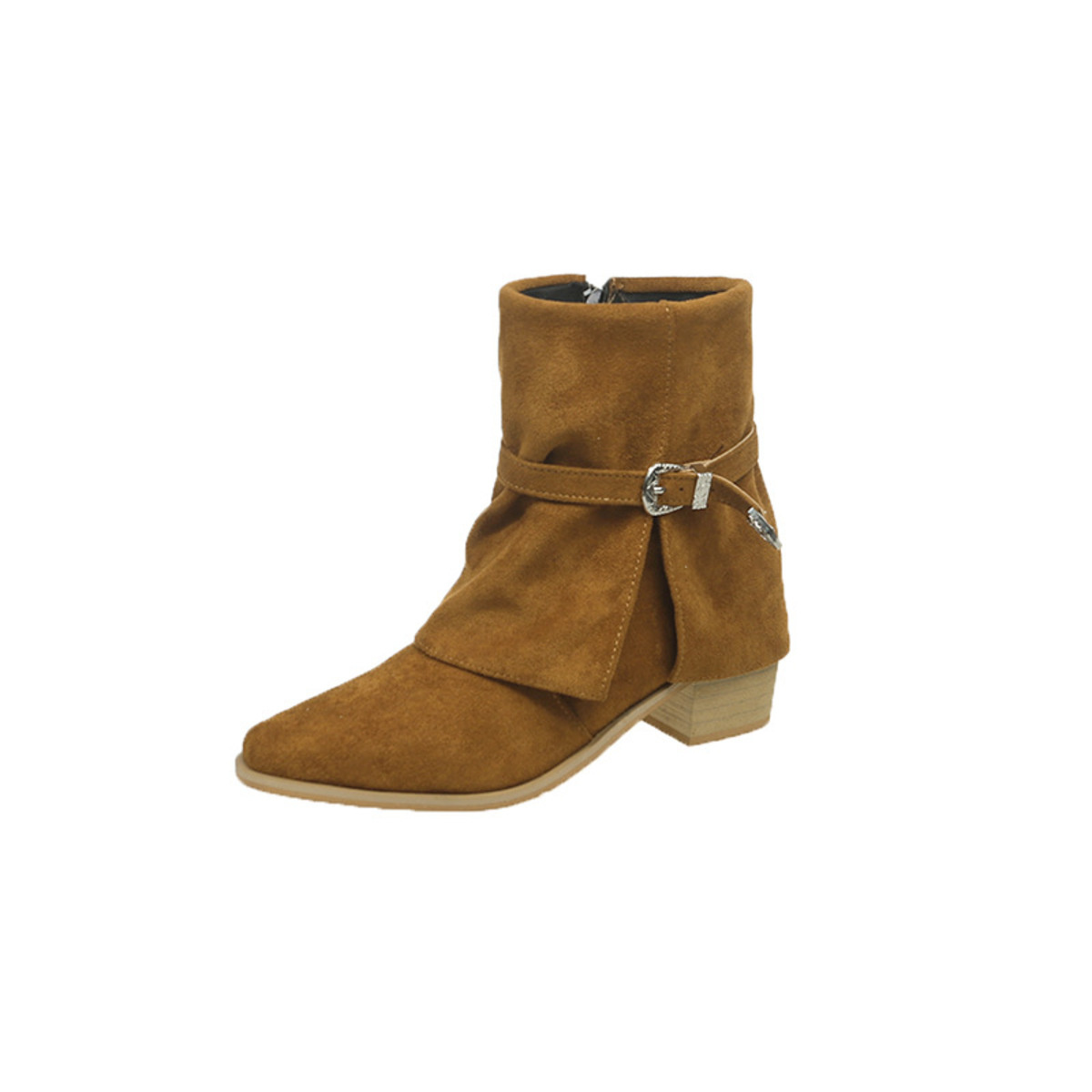 Point Toe Block Heels Boots