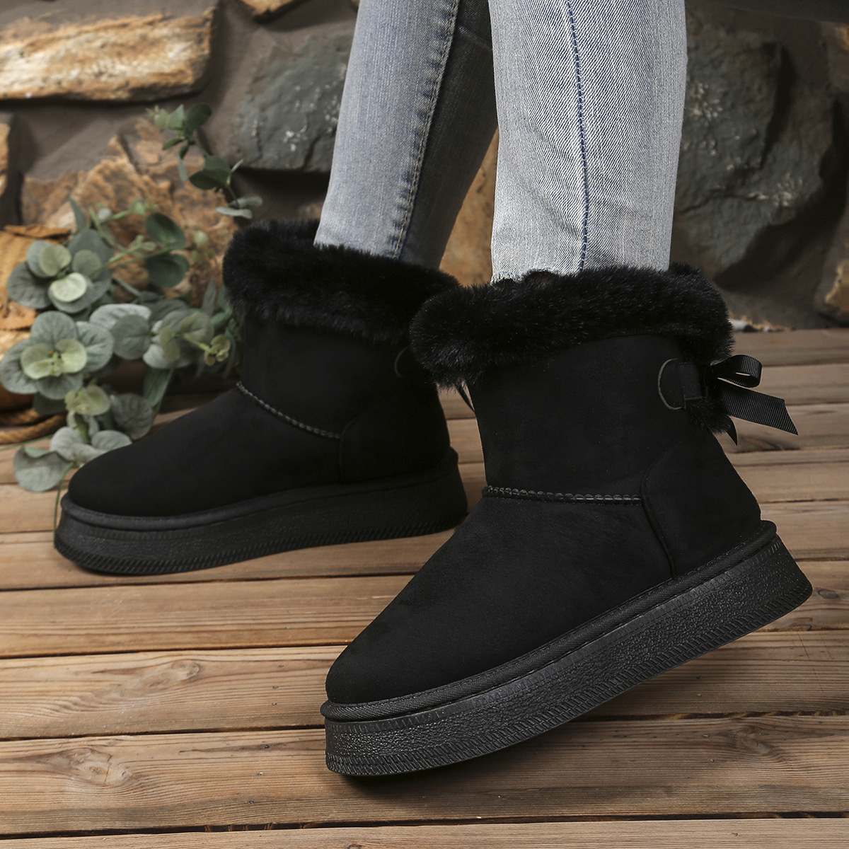 Fur-Lined Winter Ankle Boots