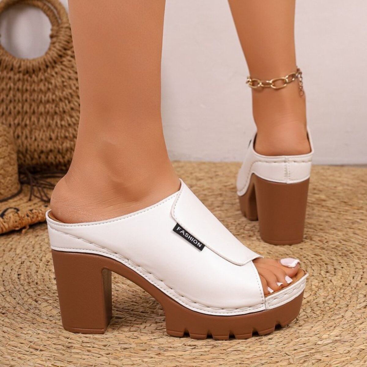 Open Toe Block Heels Sandals