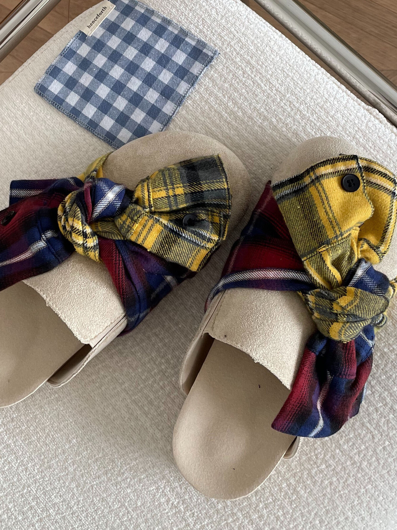 Bow-Knot Plaid Comfort Slip-Ons