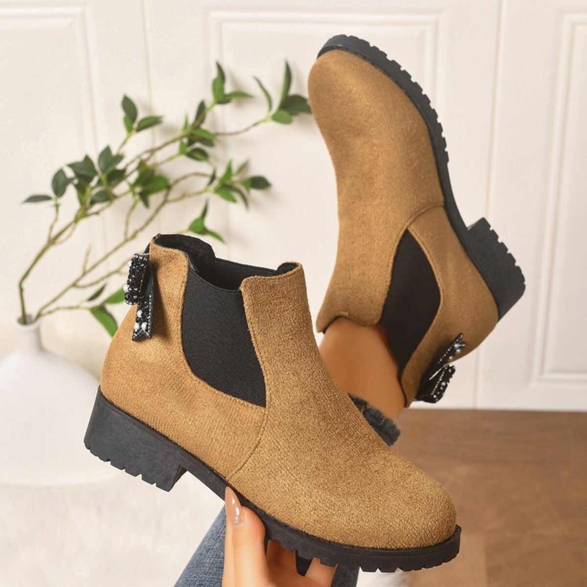 Round Toe Block Heels Boots