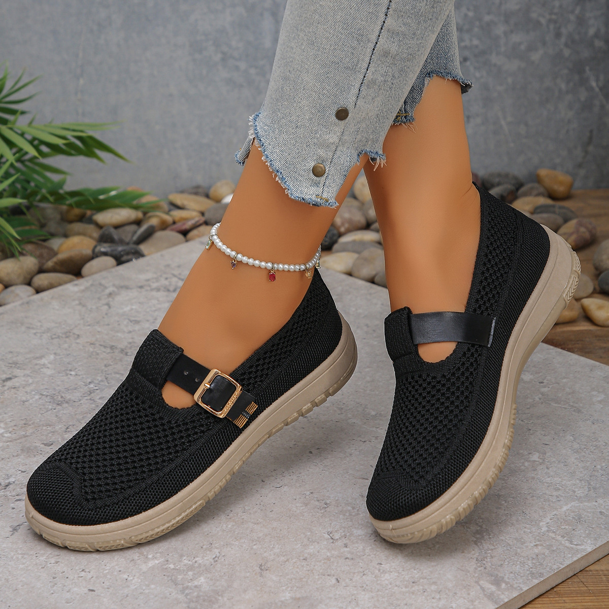 Round Toe Platform Slip-Ons