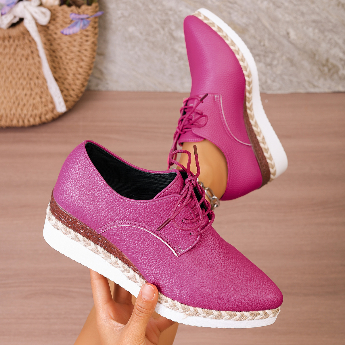 Point Toe Lace Up Sneakers