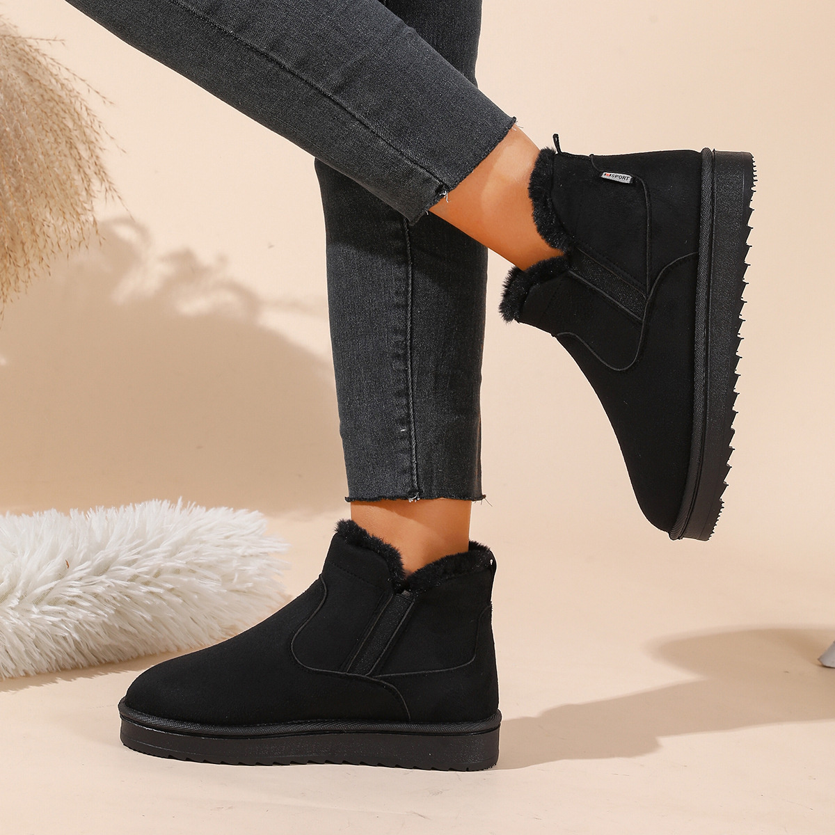 Plush Lined Winter Ankle Boots