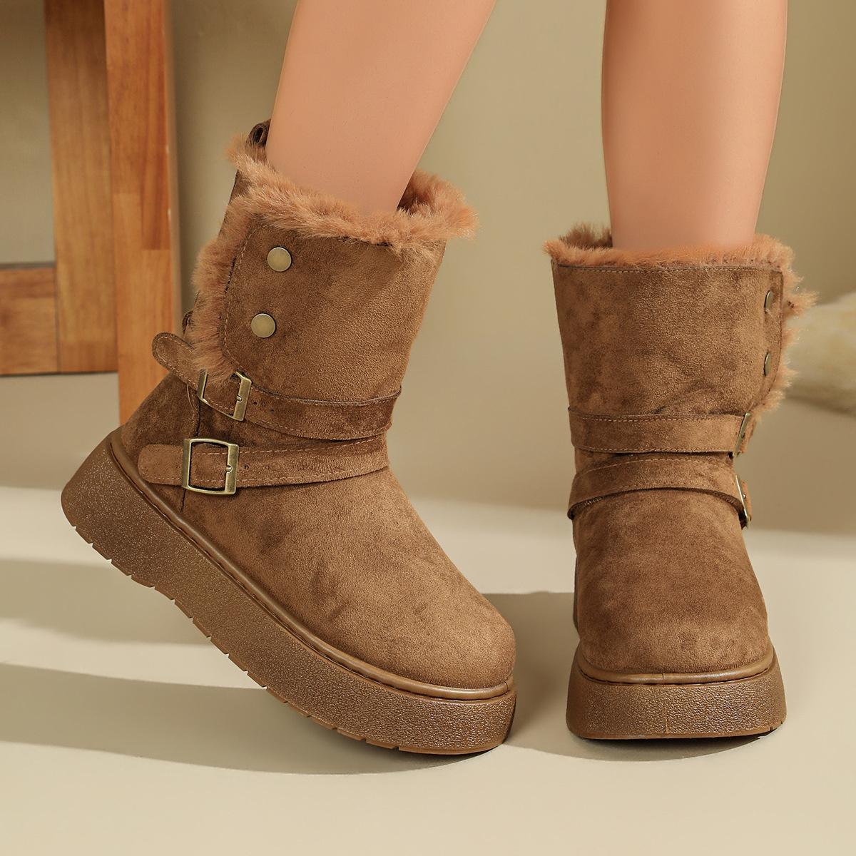 Round Toe Platform Boots