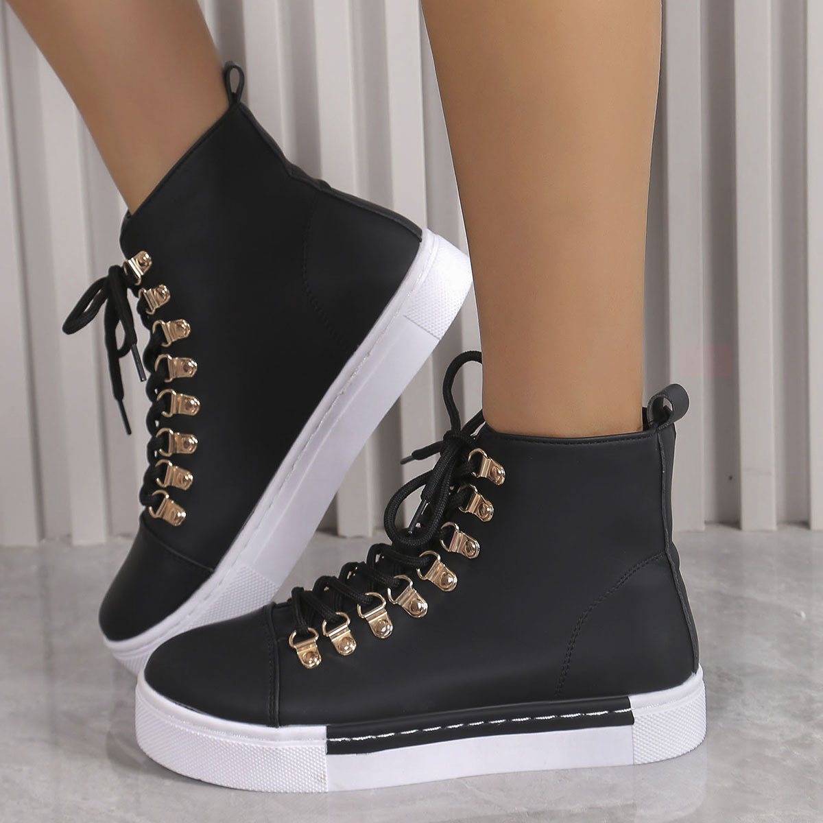 Lace-Up Platform Sneakers