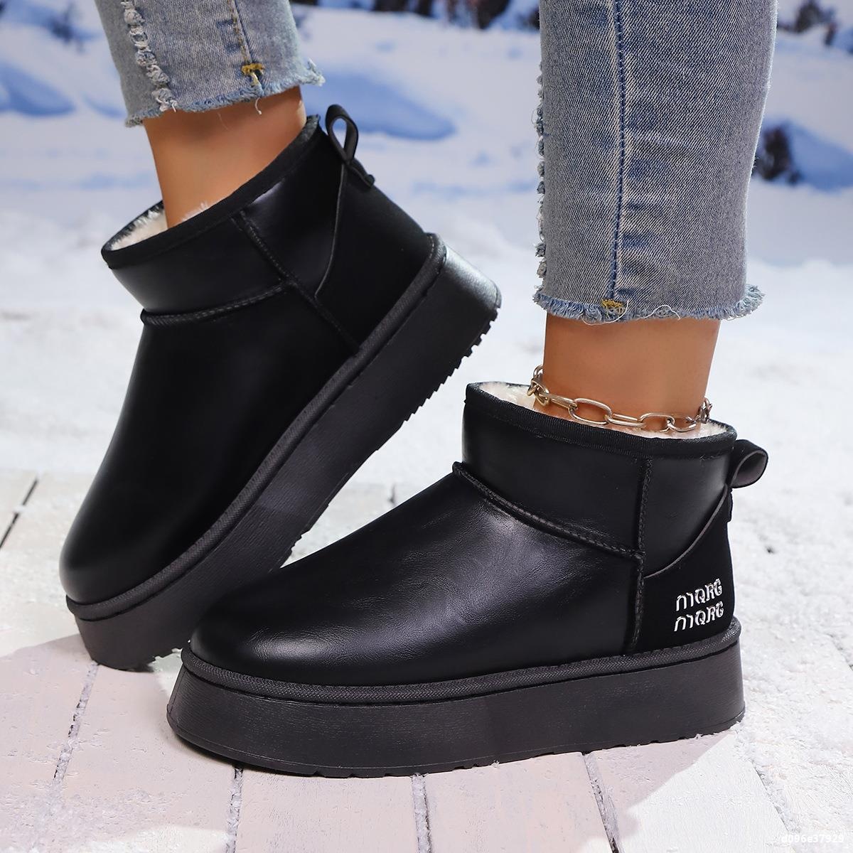 Faux-Fur Platform Ankle Boots