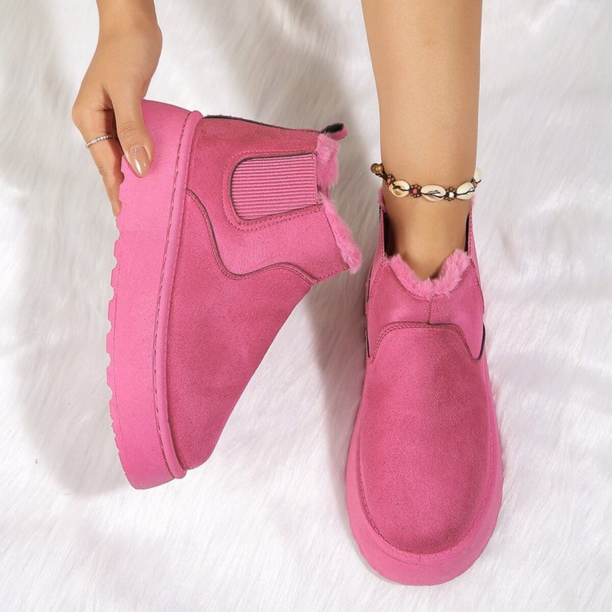 Round Toe Platform Ankle Boots