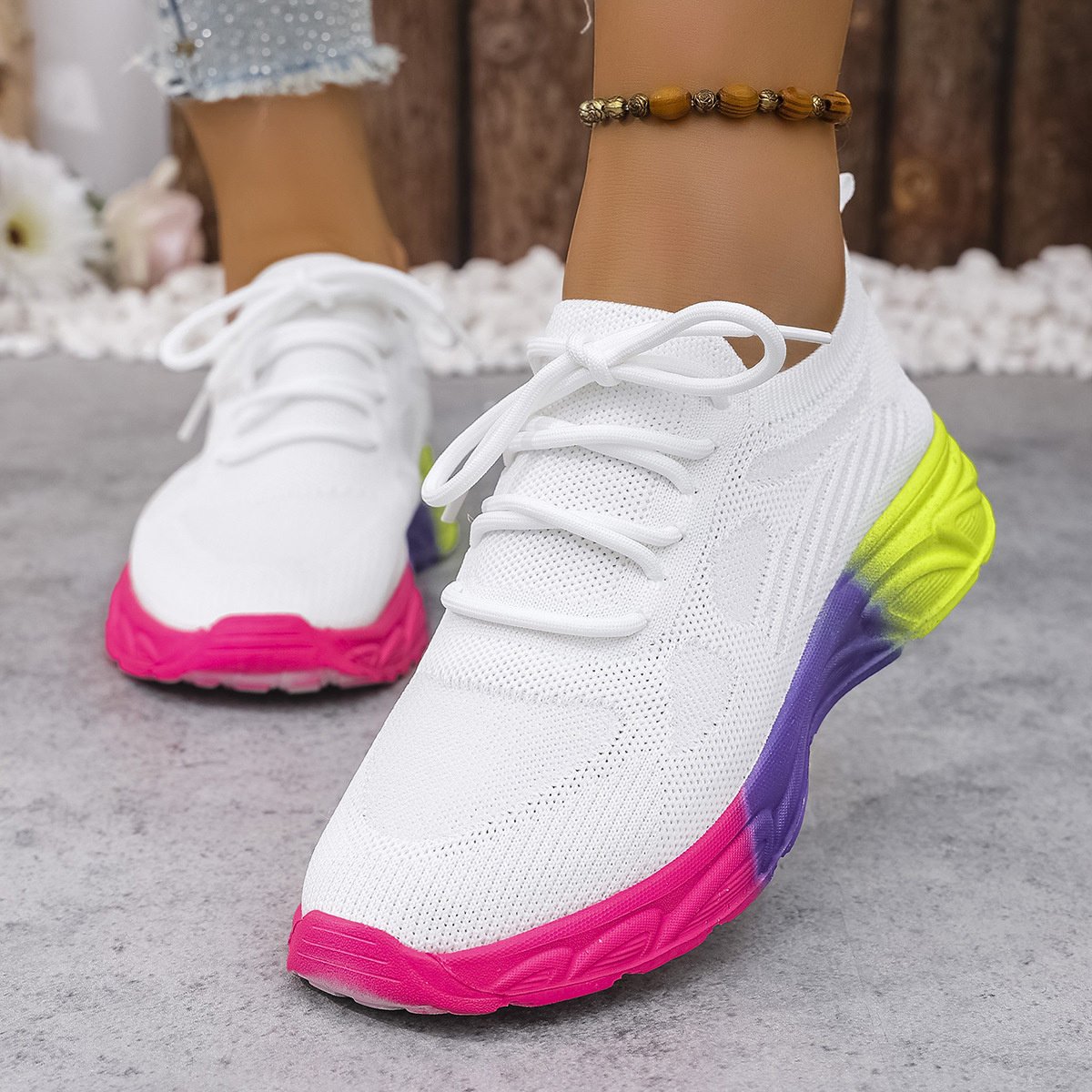 Lace Up Round Toe Sneakers