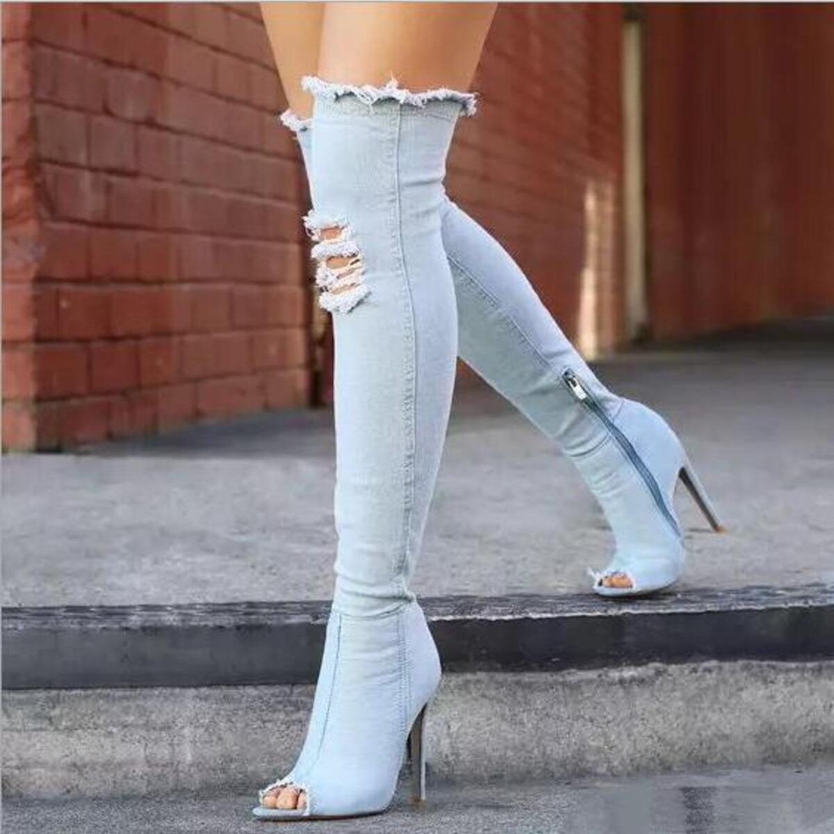 Peep Toe Stiletto Boots