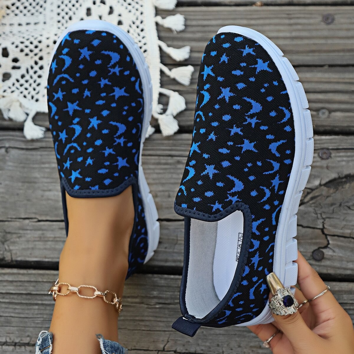 Round Toe Platform Slip-Ons