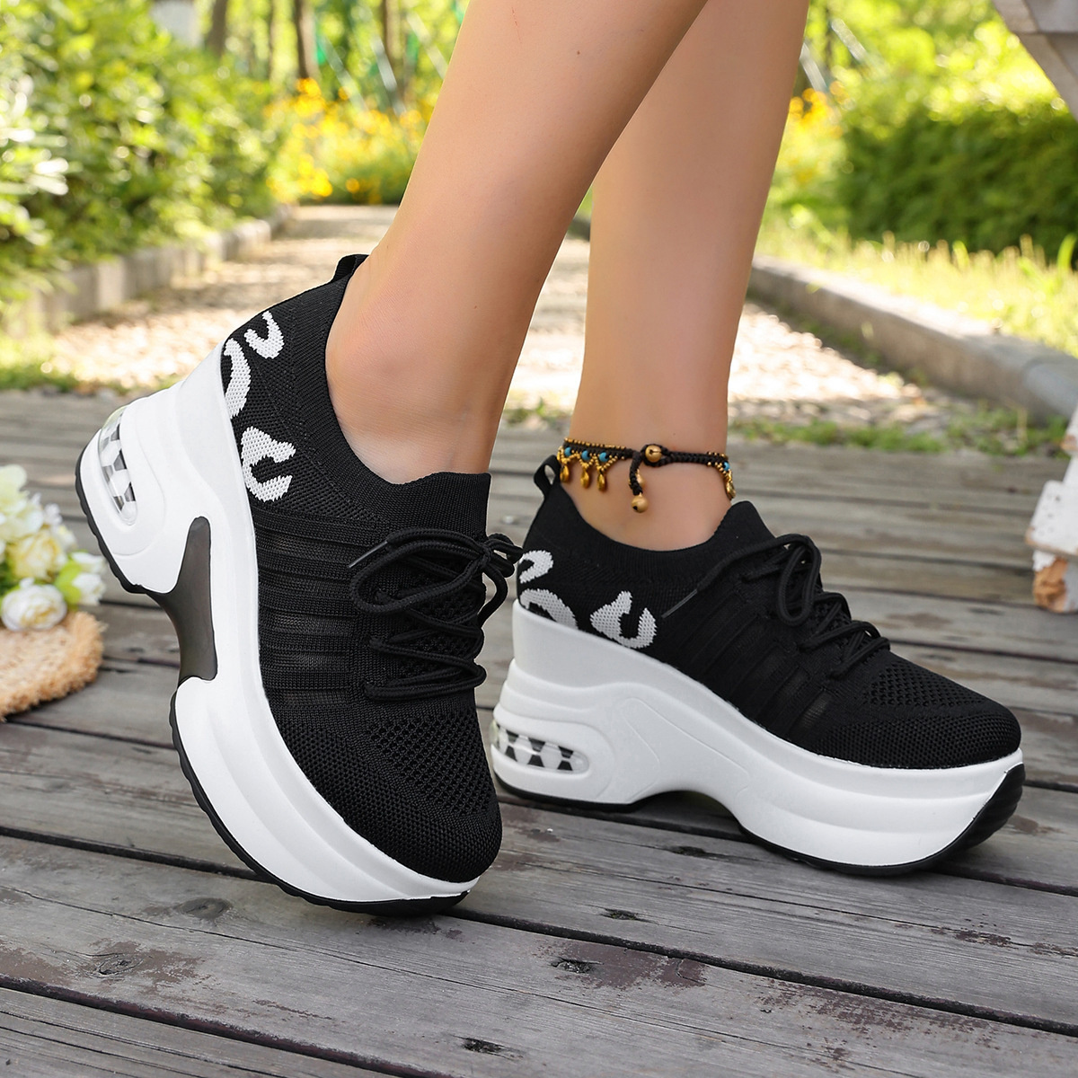 Round Toe Platform Sneakers
