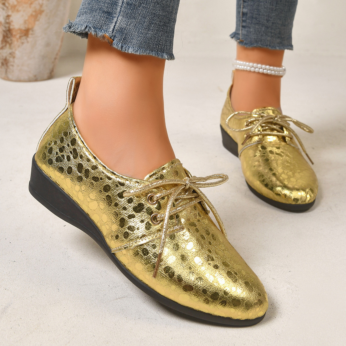 Point Toe Wedge Loafers